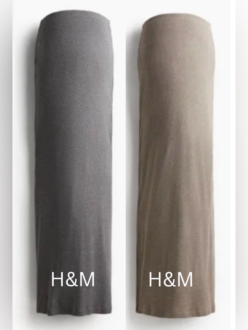 H&M Mama Women's Maxi Skirt (2 Skirts Tan & Gray)